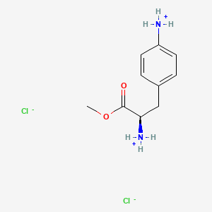 molecular formula C10H16Cl2N2O2 B8083653 [4-[(2R)-2-azaniumyl-3-methoxy-3-oxopropyl]phenyl]azanium;dichloride 