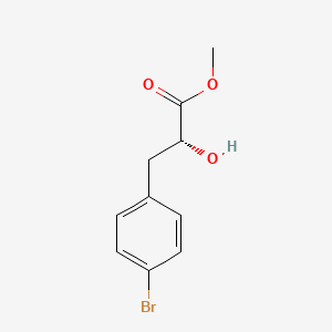 molecular formula C10H11BrO3 B8083696 Benzenepropanoic acid, 4-bromo-alpha-hydroxy-, methyl ester, (alphaR)- 