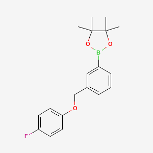 molecular formula C19H22BFO3 B8083710 1,3,2-Dioxaborolane, 2-[3-[(4-fluorophenoxy)methyl]phenyl]-4,4,5,5-tetramethyl- 
