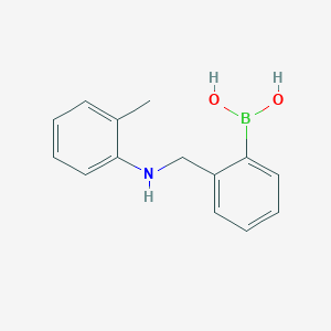 molecular formula C14H16BNO2 B8083746 B-[2-[[(2-Methylphenyl)amino]methyl]phenyl]boronic acid 