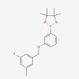 molecular formula C19H21BF2O3 B8083754 1,3,2-Dioxaborolane, 2-[3-[(3,5-difluorophenyl)methoxy]phenyl]-4,4,5,5-tetramethyl- 