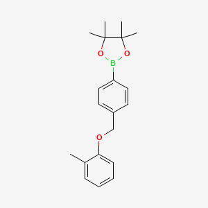 molecular formula C20H25BO3 B8083809 4,4,5,5-Tetramethyl-2-(4-(o-tolyloxymethyl)phenyl)-1,3,2-dioxaborolane 