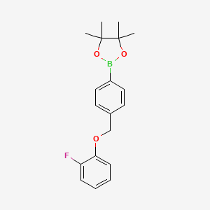 2-(4-((2-Fluorophenoxy)methyl)phenyl)-4,4,5,5-tetramethyl-1,3,2-dioxaborolane
