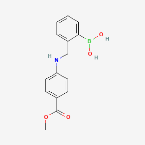 molecular formula C15H16BNO4 B8083907 (2-(((4-(Methoxycarbonyl)phenyl)amino)methyl)phenyl)boronic acid 