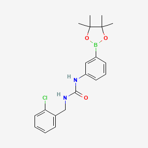 molecular formula C20H24BClN2O3 B8083930 1-(2-Chlorobenzyl)-3-(3-(4,4,5,5-tetramethyl-1,3,2-dioxaborolan-2-yl)phenyl)urea 