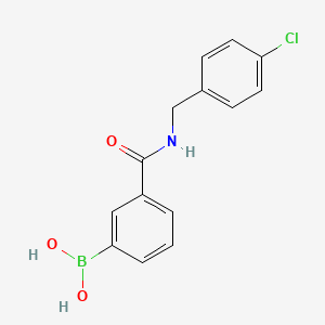 molecular formula C14H13BClNO3 B8083940 Boronic acid, b-[3-[[[(4-chlorophenyl)methyl]amino]carbonyl]phenyl]- 