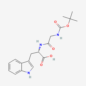molecular formula C18H23N3O5 B8083972 (2S)-2-(2-{[(tert-butoxy)carbonyl]amino}acetamido)-3-(1H-indol-3-yl)propanoic acid 
