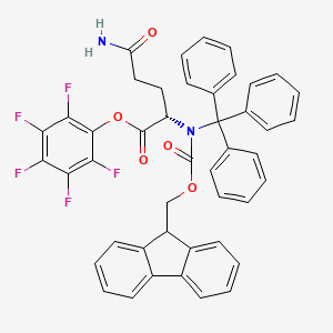 molecular formula C45H33F5N2O5 B8083987 L-Glutamine, N2-[(9H-fluoren-9-ylmethoxy)carbonyl]-N-(triphenylmethyl)-, 2,3,4,5,6-pentafluorophenyl ester 