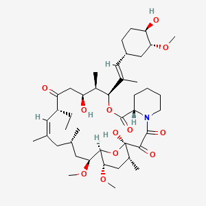molecular formula C43H69NO12 B8084021 (1R,9S,12S,13R,14S,17R,18Z,21S,23S,24R,25S,27R)-17-ethyl-1,14-dihydroxy-12-[(E)-1-[(1R,3R,4R)-4-hydroxy-3-methoxycyclohexyl]prop-1-en-2-yl]-23,25-dimethoxy-13,19,21,27-tetramethyl-11,28-dioxa-4-azatricyclo[22.3.1.04,9]octacos-18-ene-2,3,10,16-tetrone 