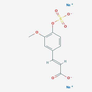 molecular formula C10H8Na2O7S B8084254 disodium;(E)-3-(3-methoxy-4-sulfonatooxyphenyl)prop-2-enoate 