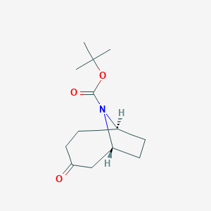molecular formula C13H21NO3 B8084292 tert-Butyl (1R,6S)-3-oxo-9-azabicyclo[4.2.1]nonane-9-carboxylate 