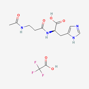 (2R)-2-(3-acetamidopropanamido)-3-(1H-imidazol-4-yl)propanoic acid; trifluoroacetic acid