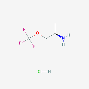 molecular formula C4H9ClF3NO B8084331 (R)-1-Methyl-2-trifluoromethoxy-ethylamine hydrochloride 