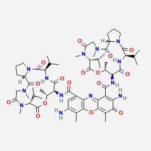 molecular formula C62H87N13O16 B8084355 2,7-diamino-4,6-dimethyl-3-oxo-1-N,9-N-bis[(3R,6S,7R,10R,16S)-7,11,14-trimethyl-2,5,9,12,15-pentaoxo-3,10-di(propan-2-yl)-8-oxa-1,4,11,14-tetrazabicyclo[14.3.0]nonadecan-6-yl]phenoxazine-1,9-dicarboxamide 