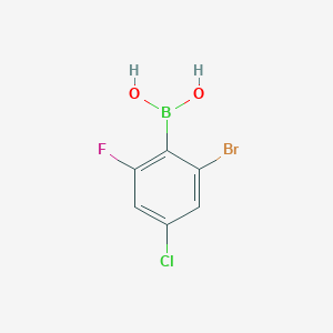 molecular formula C6H4BBrClFO2 B8084397 2-Bromo-6-fluoro-4-chlorophenylboronic acid 