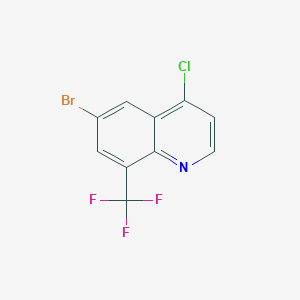 molecular formula C10H4BrClF3N B8084428 6-Bromo-4-chloro-8-(trifluoromethyl)quinoline 