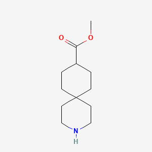molecular formula C12H21NO2 B8084498 Methyl 3-azaspiro[5.5]undecane-9-carboxylate 