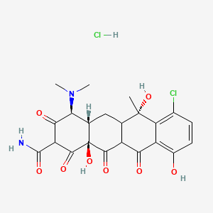 molecular formula C22H24Cl2N2O8 B8084501 (4S,4aS,6S,12aS)-7-chloro-4-(dimethylamino)-6,10,12a-trihydroxy-6-methyl-1,3,11,12-tetraoxo-4a,5,5a,11a-tetrahydro-4H-tetracene-2-carboxamide;hydrochloride 