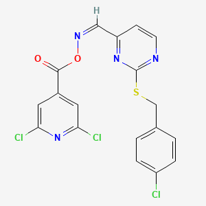 2-[(4-Chlorobenzyl)thio]-4-([[(2,6-dichloroisonicotinoyl)oxy]imino]methyl)pyrimidine