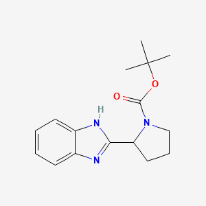 molecular formula C16H21N3O2 B8084550 tert-butyl 2-(1H-1,3-benzodiazol-2-yl)pyrrolidine-1-carboxylate 