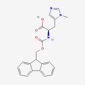 molecular formula C22H21N3O4 B8084626 Na-(((9H-Fluoren-9-yl)methoxy)carbonyl)-Np-methyl-D-histidine 