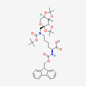 molecular formula C38H50N2O11 B8084633 (2S)-2-(9H-Fluoren-9-ylmethoxycarbonylamino)-6-[(2-methylpropan-2-yl)oxycarbonyl-[[(1S,6S,9R)-4,4,11,11-tetramethyl-3,5,7,10,12-pentaoxatricyclo[7.3.0.02,6]dodecan-6-yl]methyl]amino]hexanoic acid 
