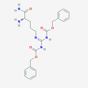 molecular formula C22H27N5O5 B8084670 benzyl N-[N'-[(4S)-4,5-diamino-5-oxopentyl]-N-phenylmethoxycarbonylcarbamimidoyl]carbamate 