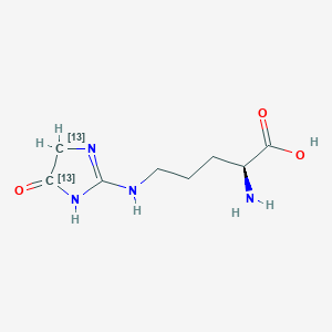 molecular formula C8H14N4O3 B8084735 (2S)-2-amino-5-[(5-oxo-(4,5-13C2)1,4-dihydroimidazol-2-yl)amino]pentanoic acid 