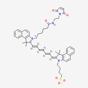 molecular formula C51H56N4O6S B8084778 4-[(2E)-2-[(2E,4E,6E)-7-[3-[6-[2-(2,5-Dioxopyrrol-1-yl)ethylamino]-6-oxohexyl]-1,1-dimethylbenzo[e]indol-3-ium-2-yl]hepta-2,4,6-trienylidene]-1,1-dimethylbenzo[e]indol-3-yl]butane-1-sulfonate 