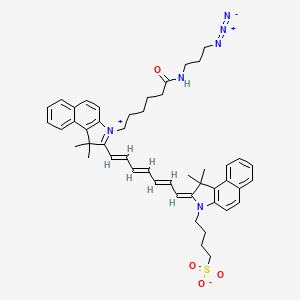 molecular formula C48H56N6O4S B8084791 4-[(2E)-2-[(2E,4E,6E)-7-[3-[6-(3-azidopropylamino)-6-oxohexyl]-1,1-dimethylbenzo[e]indol-3-ium-2-yl]hepta-2,4,6-trienylidene]-1,1-dimethylbenzo[e]indol-3-yl]butane-1-sulfonate 