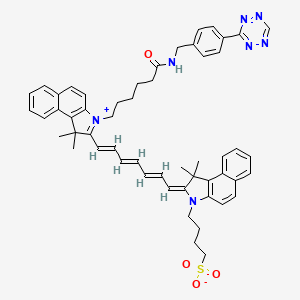 molecular formula C54H57N7O4S B8084806 4-[(2E)-2-[(2E,4E,6E)-7-[1,1-dimethyl-3-[6-oxo-6-[[4-(1,2,4,5-tetrazin-3-yl)phenyl]methylamino]hexyl]benzo[e]indol-3-ium-2-yl]hepta-2,4,6-trienylidene]-1,1-dimethylbenzo[e]indol-3-yl]butane-1-sulfonate 