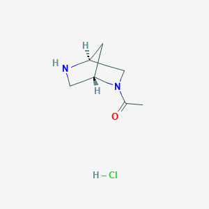 molecular formula C7H13ClN2O B8084847 1-[(1S,4S)-2,5-diazabicyclo[2.2.1]hept-2-yl]ethanone hydrochloride 