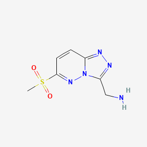 molecular formula C7H9N5O2S B8084859 (6-Methylsulfonyl-[1,2,4]triazolo[4,3-b]pyridazin-3-yl)methanamine 