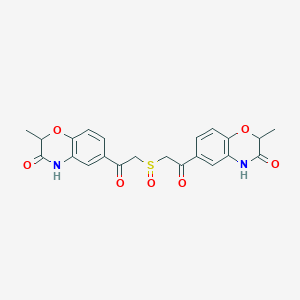 molecular formula C22H20N2O7S B8084869 2-methyl-6-[2-[2-(2-methyl-3-oxo-4H-1,4-benzoxazin-6-yl)-2-oxoethyl]sulfinylacetyl]-4H-1,4-benzoxazin-3-one 