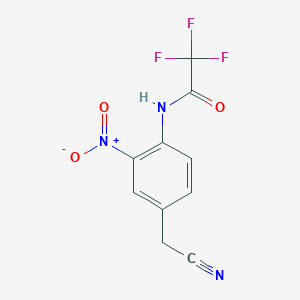 molecular formula C10H6F3N3O3 B8084878 N-[4-(cyanomethyl)-2-nitrophenyl]-2,2,2-trifluoroacetamide 