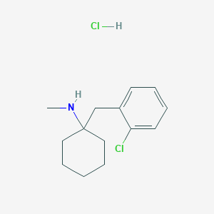 molecular formula C14H21Cl2N B8084890 1-[(2-chlorophenyl)methyl]-N-methylcyclohexan-1-amine;hydrochloride 