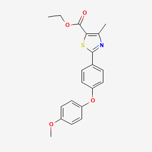 molecular formula C20H19NO4S B8084901 Ethyl 2-[4-(4-methoxyphenoxy)phenyl]-4-methyl-1,3-thiazole-5-carboxylate 