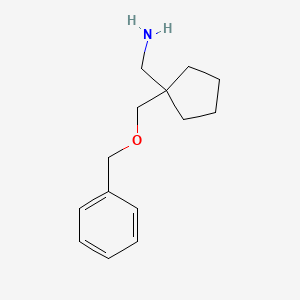 molecular formula C14H21NO B8084908 [1-(Phenylmethoxymethyl)cyclopentyl]methanamine 