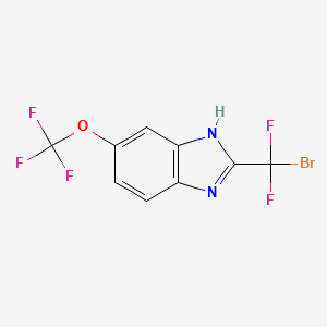 molecular formula C9H4BrF5N2O B8084918 2-[Bromo(difluoro)methyl]-5-(trifluoromethoxy)-1H-benzimidazole 