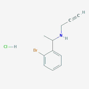 molecular formula C11H13BrClN B8084925 N-[1-(2-bromophenyl)ethyl]prop-2-yn-1-amine;hydrochloride 