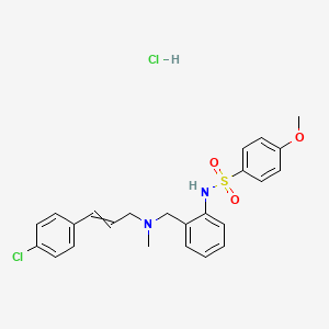 molecular formula C24H26Cl2N2O3S B8084962 N-[2-[[3-(4-chlorophenyl)prop-2-enyl-methylamino]methyl]phenyl]-4-methoxybenzenesulfonamide;hydrochloride 