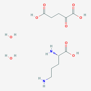 molecular formula C10H22N2O9 B8084979 (2S)-2,5-diaminopentanoic acid;2-oxopentanedioic acid;dihydrate 