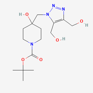 molecular formula C15H26N4O5 B8085017 Tert-butyl 4-[[4,5-bis(hydroxymethyl)triazol-1-yl]methyl]-4-hydroxypiperidine-1-carboxylate 