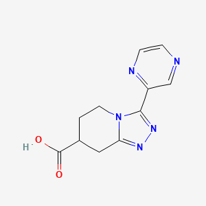 molecular formula C11H11N5O2 B8085024 3-Pyrazin-2-yl-5,6,7,8-tetrahydro-[1,2,4]triazolo[4,3-a]pyridine-7-carboxylic acid 