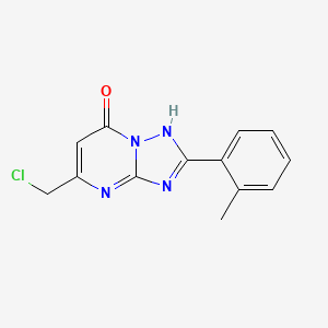 molecular formula C13H11ClN4O B8085058 5-(chloromethyl)-2-(2-methylphenyl)-1H-[1,2,4]triazolo[1,5-a]pyrimidin-7-one 