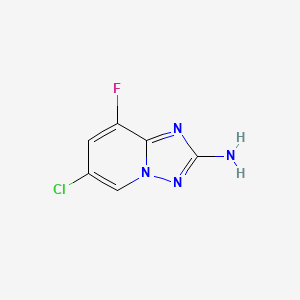 molecular formula C6H4ClFN4 B8085112 6-Chloro-8-fluoro-[1,2,4]triazolo[1,5-a]pyridin-2-amine 