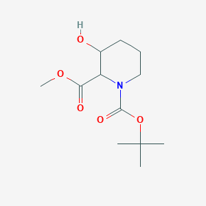 molecular formula C12H21NO5 B8085145 Methyl 1-Boc-3-hydroxypiperidine-2-carboxylate 