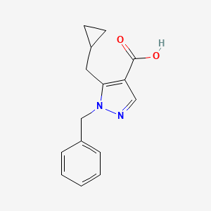 molecular formula C15H16N2O2 B8085180 1-Benzyl-5-(cyclopropylmethyl)-1H-pyrazole-4-carboxylic Acid 