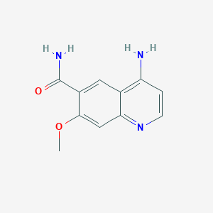 molecular formula C11H11N3O2 B8085210 4-Amino-7-methoxyquinoline-6-carboxamide 