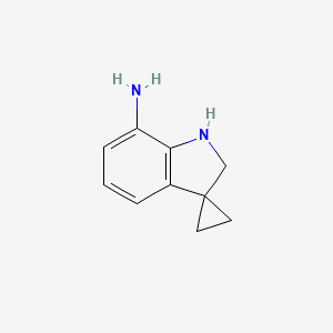 molecular formula C10H12N2 B8085234 7'-Aminospiro[cyclopropane-1,3'-indoline] 